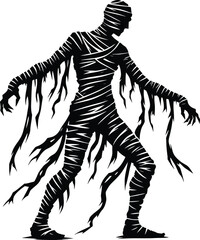 Mummy monster character halloween celebration vector illustration isolated on white background