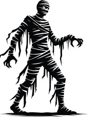 Mummy monster character halloween celebration vector illustration isolated on white background