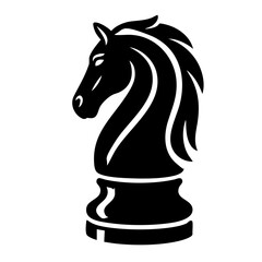 chess horse vector illustration Vector Black and White Silhouette illustration Svg