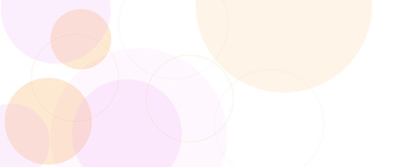 Geometric colorful overlapping circles lines and dots abstract background. Technology, science and network concept banner design. Colorful pastel vector art.