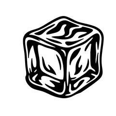 Ice Cube Vector Black and White Clipart Cut File Svg Silhouette Isolated