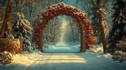 Fototapeta premium Arco innevato nel bosco
