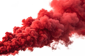 Fototapeta premium red smoke isolated on transparent background.