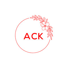 ACK Letter logo white background