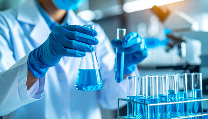 "Scientist Conducting Laboratory Experiment"