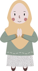 Muslim Islam kids illustration