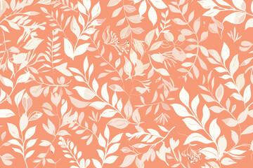 Obraz premium Pink Seamless Palm. Coral Pattern Palm. Gray Tropical Nature. White Flower Botanical. Flora Design. Watercolor Painting. Floral Art. Summer Leaf.