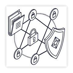 Cyber Safety Visual Resources Data Privacy Doodles, Cybersecurity Doodles, 