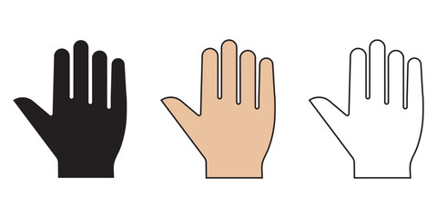 Hand Cursor Icon Set - Click, Pointer, and Gesture Icons in Modern Flat Design - Vector Illustration, Icon Set of Editable Line Hand Variations  eps 10