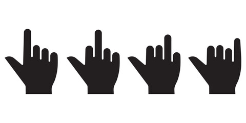 Hand icon. Palm hand icons. Hands symbol collection. Hands icon symbol of participate, volunteer, stop, vote. Vector Hand Silhouette Collection Vector Illustrations eps 10