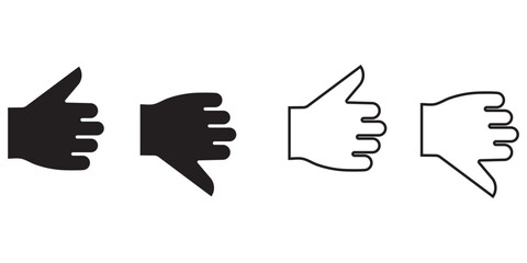 Obraz premium Hand Cursor Icon Set - Click, Pointer, and Gesture Icons in Modern Flat Design - Vector Illustration, Icon Set of Editable Line Hand Variations eps 10