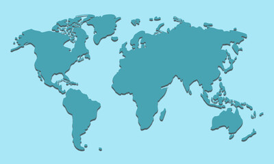 Illustration of a Colored map of world