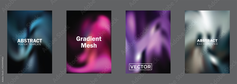 Poster abstract gradient mesh background poster templates vector design
