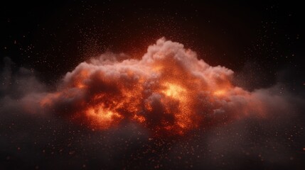 Fototapeta premium Fiery explosion with high detail and intensity