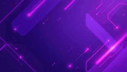 Fototapeta premium Abstract purple vector background with glowing lines and shapes