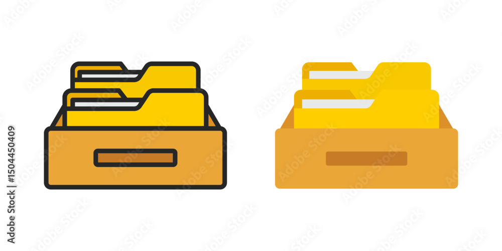 Poster archive icon set. for mobile concept and web design on white background