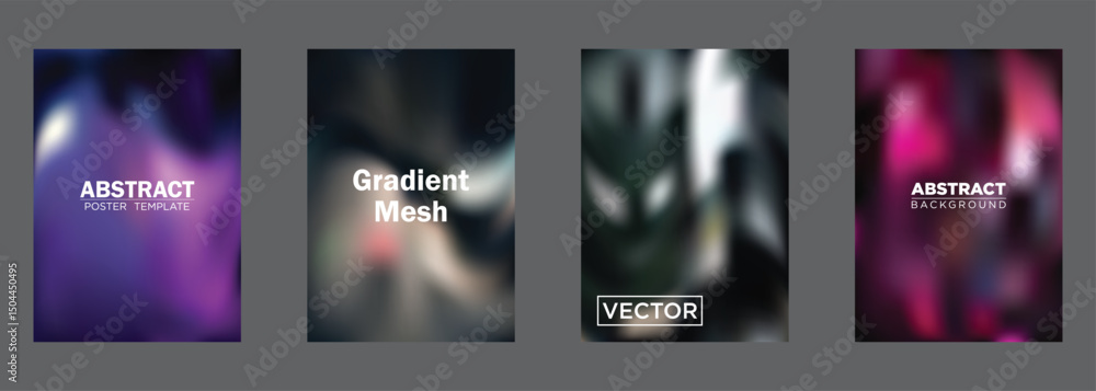 Poster abstract gradient mesh backgrounds vector poster templates