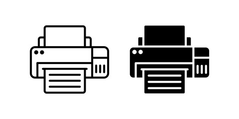 Printer icon set. for mobile concept and web design on white background