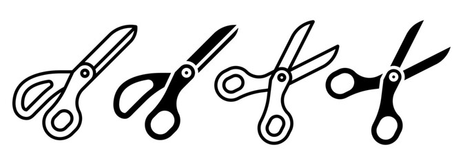Scissors icon set. for mobile concept and web design on white background