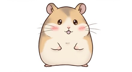 Fototapeta premium Charming Hamster Character Illustration with Pastel Colors and Playful Design