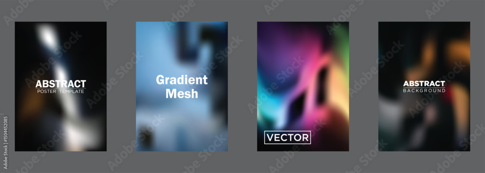 Poster abstract gradient mesh backgrounds vector poster templates