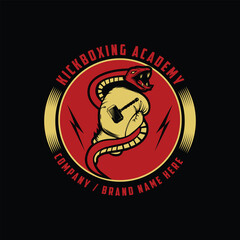 kickboxing logo with snake and boxing gloves 