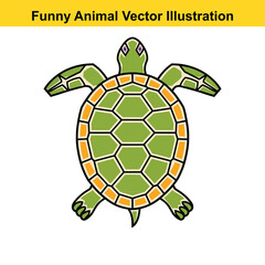 Turtle Vector Icon - Cartoon Animal Simple Design