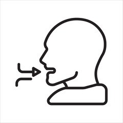 Breathing icon. Breath difficulties sign color editable