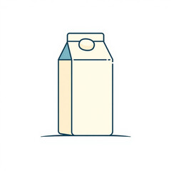 Oat Milk Carton Icon &ndash; Minimalist in neutral beige and soft white cream tone.