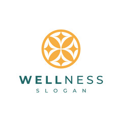Modern Wellness Logo Design with Circular Leaf Symbol for Branding