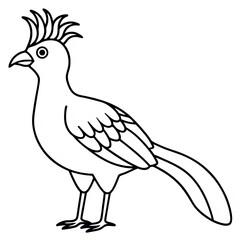 Naklejka premium Crested Bird Outline for Coloring