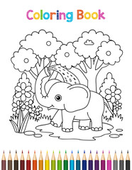 Colorful Coloring Book Page Design for Kids