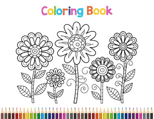 Obraz premium Charming Coloring Book Page Featuring Colorful Illustrations and Simple Designs for Kids