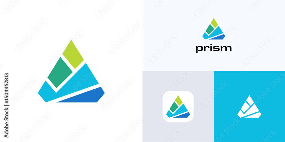 Poster triangle with check mark logo icon design vector illustration element editable, creative symbol geom