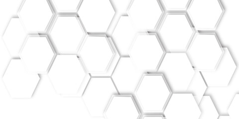 abstract hexagon texture pattern design.3d render of honeycomb white background abstract wall decorative in the bath copy space, technology, data	