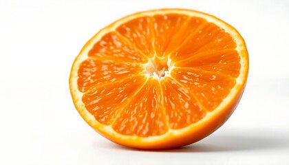 Fototapeta premium orange cut in half on a white surface