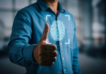 Fingerprint scan security technology biometric authentication digital identity access control