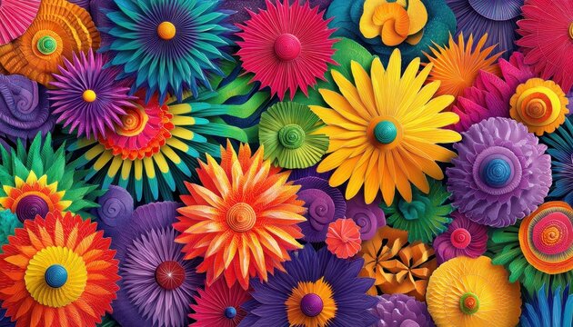 Esplosione di fiori colorati astratti