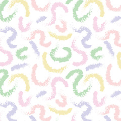 fun colorful seamless pattern. Creative doodle abstract style art background for kids. Trendy texture design with contemporary basic shapes. Vector illustration