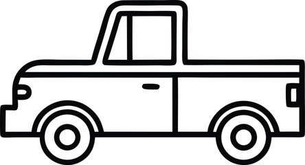 pickup truck icon on white background. 