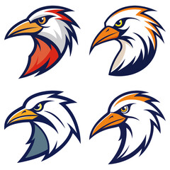 Obraz premium Egret head mascot logo design vector