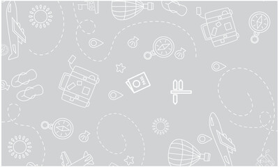 Travels and seamless gift pattern illustration