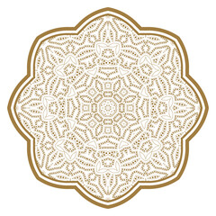 Mandala. Ethnicity round ornament. Ethnic style. Elements for invitation card. Oriental circular pattern, lace background. Cards,brochures,covers. Arabic, Islamic,asian, indian native african motifs.
