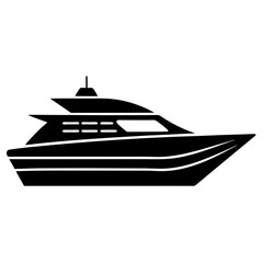 vector silhouette of a boat