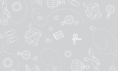 Travels and seamless gift pattern illustration