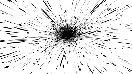 Obraz premium Dynamic black ink explosion pattern, digital art abstract. Vector illustration