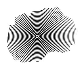 Abstract map of North Macedonia showing the country with concentric black tapering lines