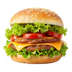 Burger food set isolated on white background