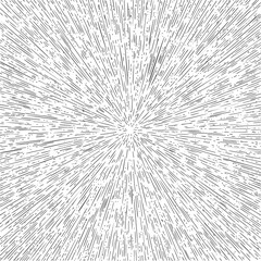 Abstract black and white radial explosion pattern, optical illusion art. Vector illustration