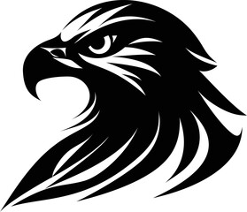 Fototapeta premium Stylized black and white eagle head illustration with sharp details. Vector illustration